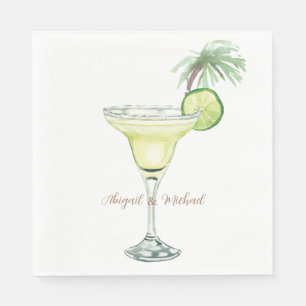 Margaritas Tropical Couple Names Luncheon Serviette