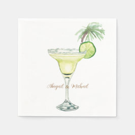 Margaritas Tropical Couple Names Serviette