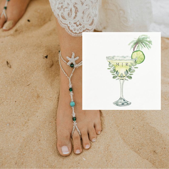 Margaritas Tropical Monogram II Serviette (Von Creator hochgeladen)