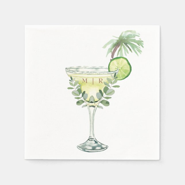 Margaritas Tropical Monogramm  Serviette (Vorderseite)