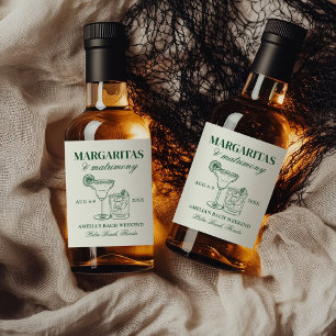 Margaritas und Ehe Junggesellinnenabschied Wochene Alkoholflaschenetikett