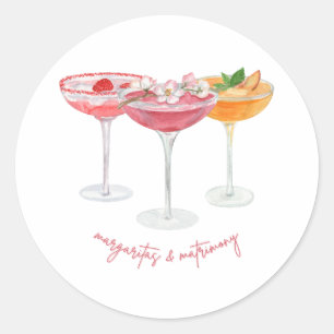 Margaritas und Eheversprechen Farbige Margaritas Runder Aufkleber