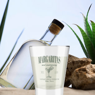 Margaritas und Matrimone Personalisiert Bacheloret Schnapsglas