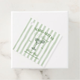 Margaritas und Matrimone Striped Bachelorette Geschenkanhänger