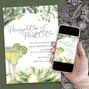 Margaritas und Mistelzweig Weihnachts-Cocktailpart Einladung