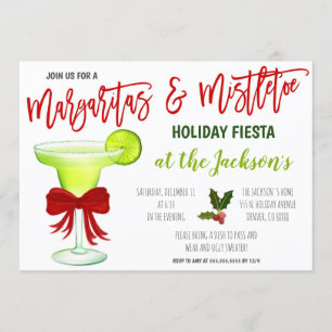 Margaritas und Mistletoe Einladung