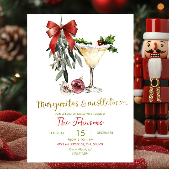 Margaritas und Mistletoe Friendsmas Party Einladung (Von Creator hochgeladen)