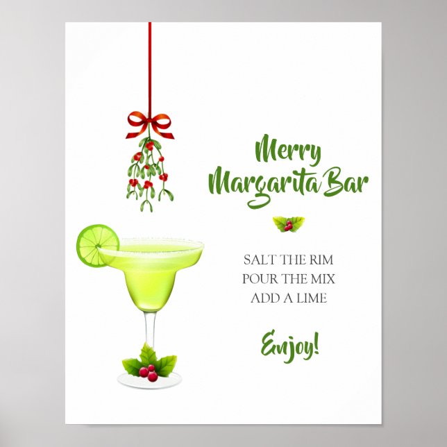 Margaritas und Mistletowein - Willkommen Bar Poster (Vorne)
