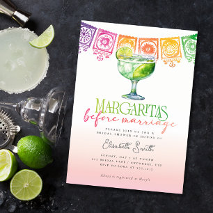 Margaritas vor der Ehe Fiesta Brautparty Einladung