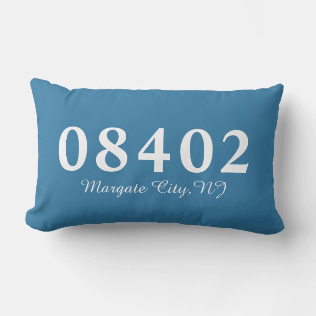 Margate City NJ 08402 Pillow, Beach Housewarming Lendenkissen (Vorderseite)