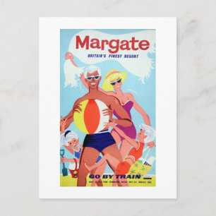 Margate Vintage-Werbeplakat für die Eisenbahn Postkarte