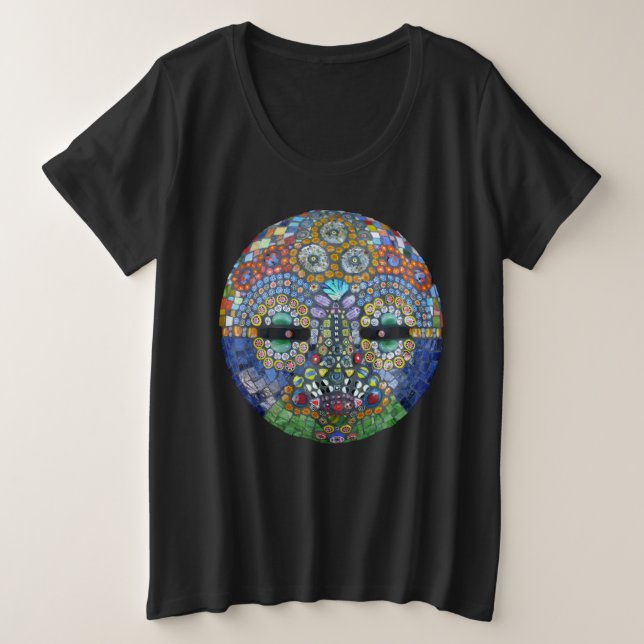 Marge Mosaic Mask Große Größe T-Shirt (Design vorne)