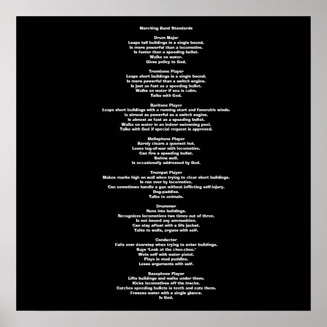 Margen von Bandstandards Poster (Vorne)