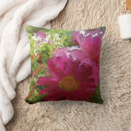 Margerite & Frauenmantel - Aquarell-Design |  Kissen