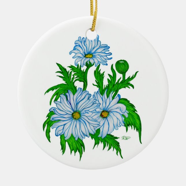 Margeriten Blume Keramikornament (Vorne)