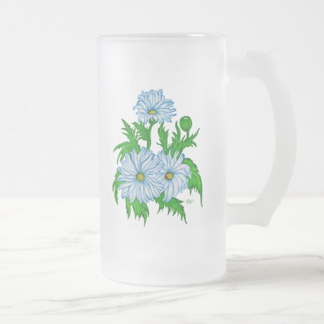 Margeriten Blume Mattglas Bierglas (Rechts)