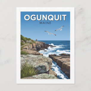 Marginal Way wellenumspülte Landspitze Ogunquit Ma Postkarte
