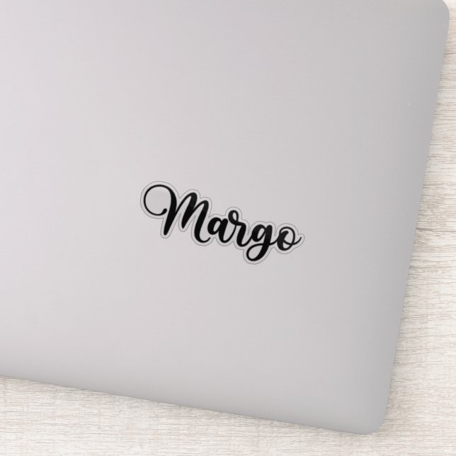 Margo Name - Handgeschriebene Kalligrafie Aufkleber (Detail)