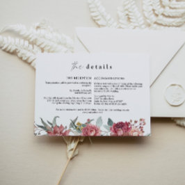 MARGOT Dusty Rose Blush Bloral Wedding Detail Card Einladung