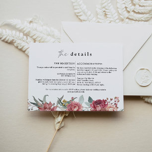 MARGOT Dusty Rose Blush Bloral Wedding Detail Card Einladung