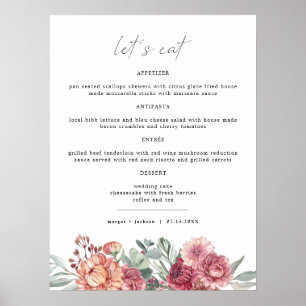 MARGOT Dusty Rose Blush Pink Floral Boho Garden Poster