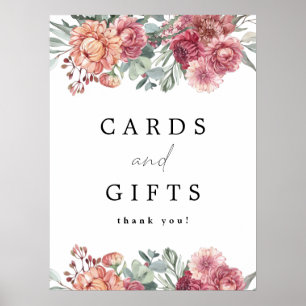 MARGOT Dusty Rose Rouge Floral Karten & Geschenke Poster