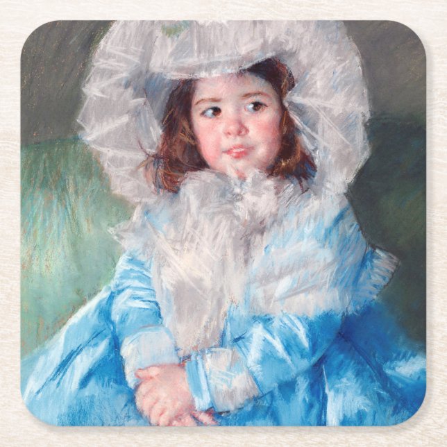 Margot in Blue, Mary Cassatt Rechteckiger Pappuntersetzer (Vorderseite)