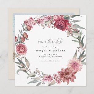 MARGOT Square Dusty Rose Blush Foto Save the Date Einladung