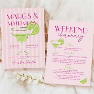 Margs and Matrimone Cocktail Bachelorette Einladung