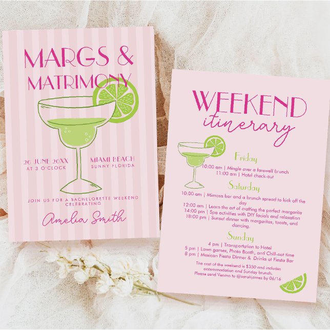 Margs and Matrimone Cocktail Bachelorette Einladung (Von Creator hochgeladen)