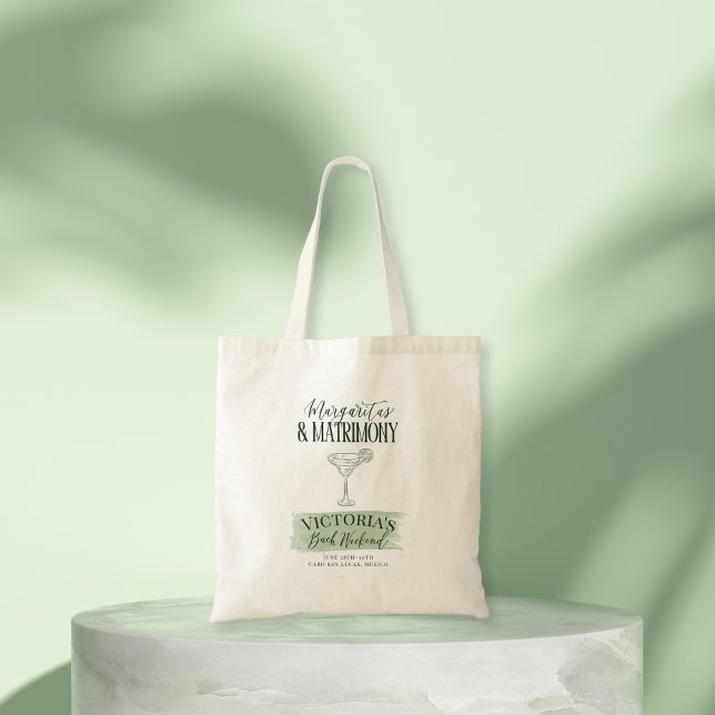 Margs and Matrimony Bachelorette Einladung Tragetasche (Margs & Matrimony Bachelorette Party Custom Tote for Bridesmaid Gifts)