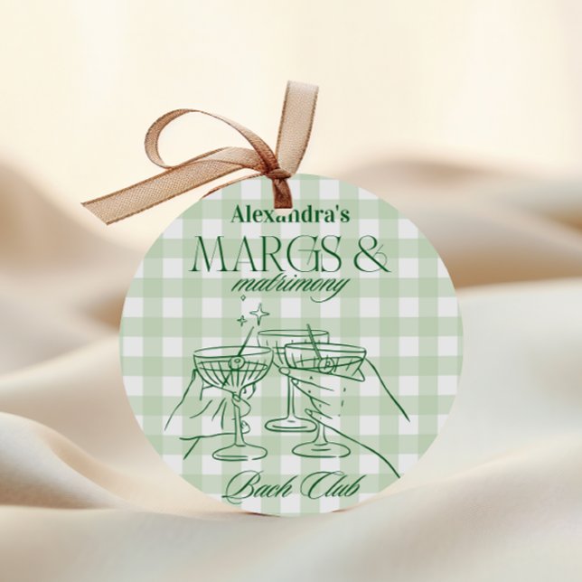 Margs and Matrimony Bachelorette Runder Aufkleber (Von Creator hochgeladen)