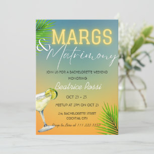 Margs and Matrimony Bachelorette Weekend Party Einladung