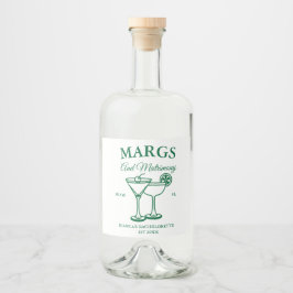 Margs and Matrimony Beach Junggeselinnen-Abschied Alkoholflaschenetikett