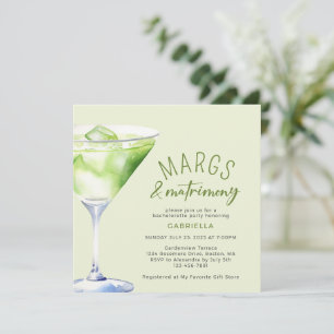 Margs and Matrimony Cocktail Junggeselinnen-Abschi Einladung
