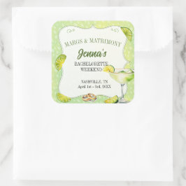 Margs and Matrimony Junggeselinnen-Abschied Quadratischer Aufkleber