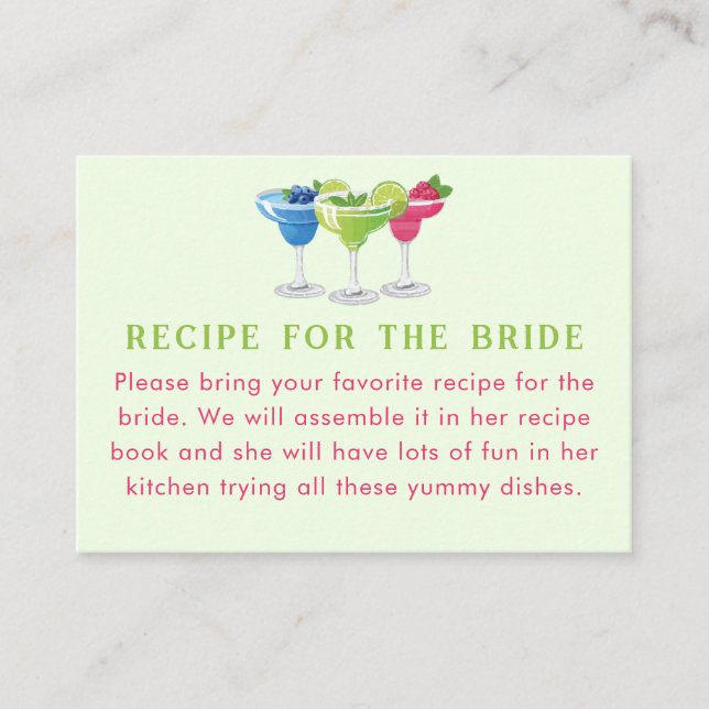 Margs and Matrimony Margarita Trio Recipe Request Begleitkarte (Vorderseite)
