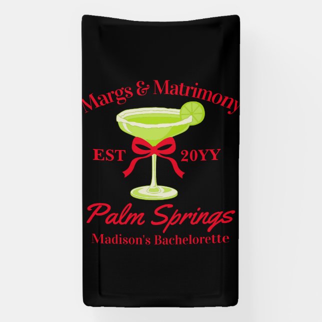 Margs and Matrimony Margaritas Junggeselinnen-Absc Banner (Vertikal)