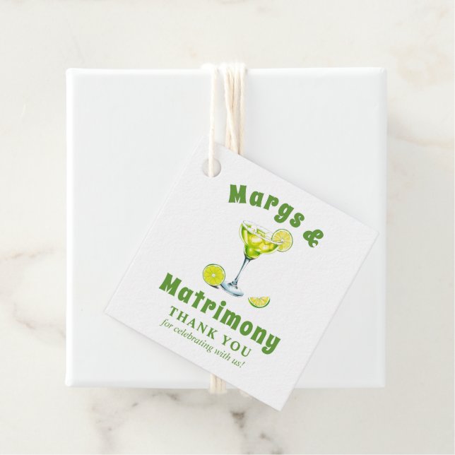 Margs & Matrimone Cocktail Bachelorette Vielen Dan Geschenkanhänger (Beispiel)