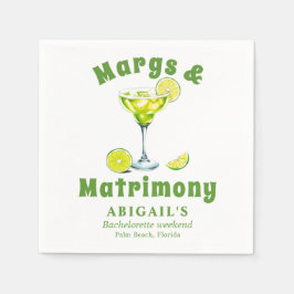 Margs & Matrimone Cocktail Limette grüner Bachelor Serviette