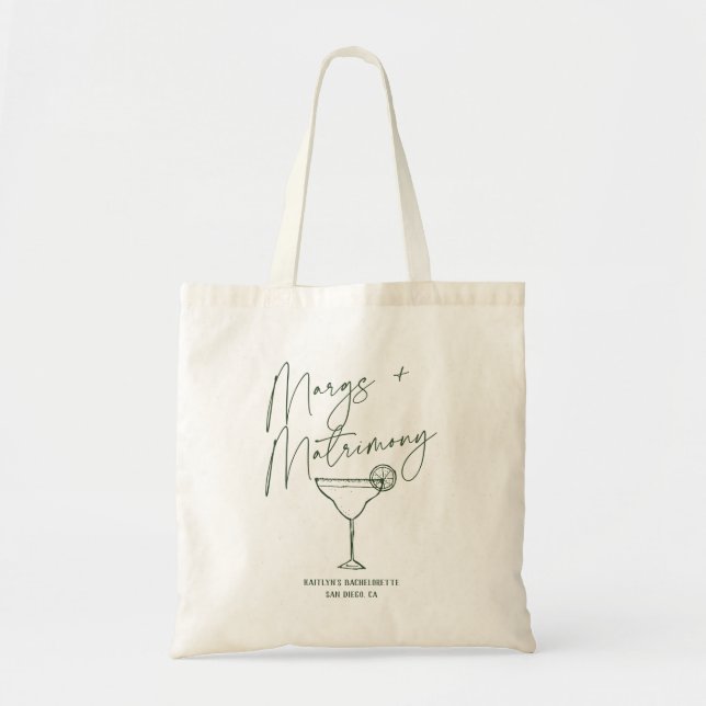 Margs & Matrimone Custom Beach Bachelorette Tasche (Vorne)