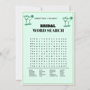 Margs & Matrimons Weding Word Search Game Card Ankündigung