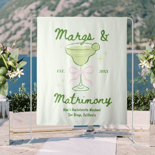 Margs & Matrimony Bachelorette Backdrop Wandteppich