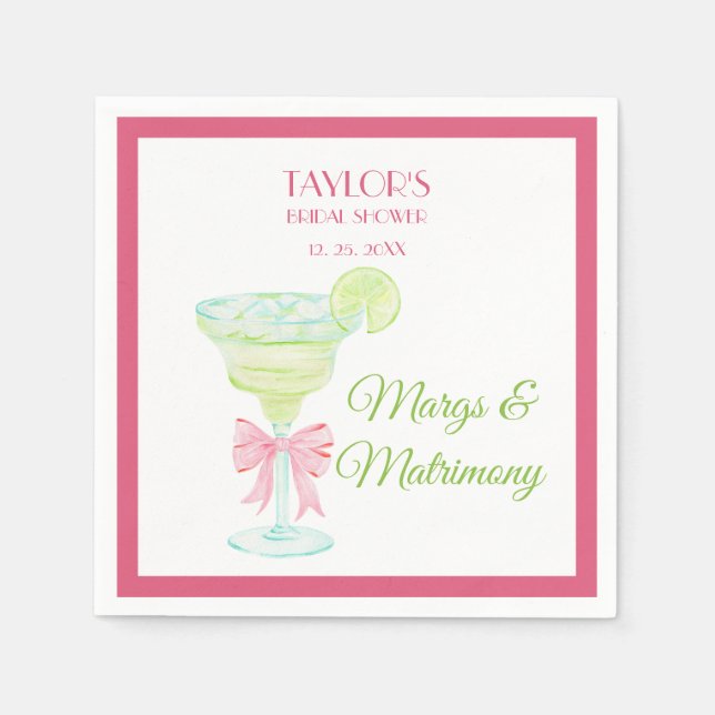 Margs & Matrimony Brautparty-Einladung Serviette (Vorderseite)