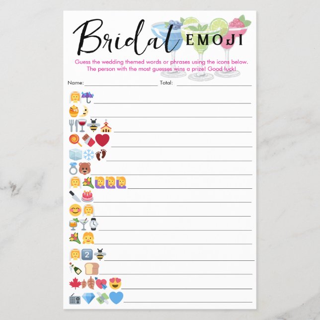 Margs & Matrimony Bridal Emoji Answers Flyer (Vorne)