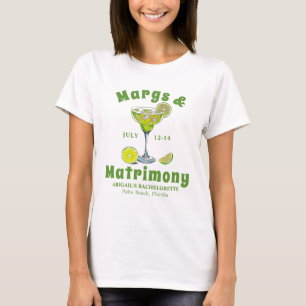 Margs & Matrimony Cocktail Limettengrün Junggesell T-Shirt