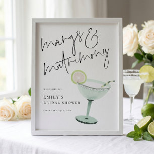 Margs Matrimony Cocktail Willkommen zum Brautabsch Poster