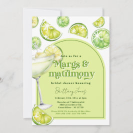 Margs & Matrimony Green Groovy Brautparty Einladung