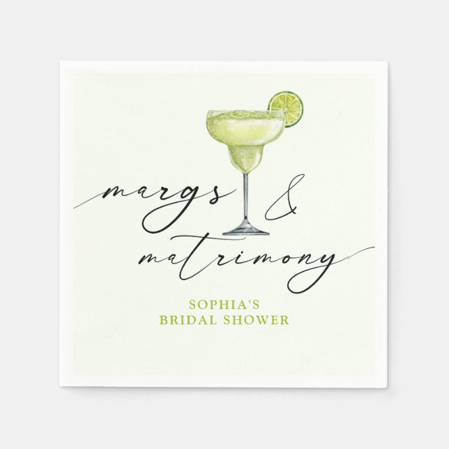 Margs & Matrimony Green Lime Bridal Shower Serviette (Vorderseite)