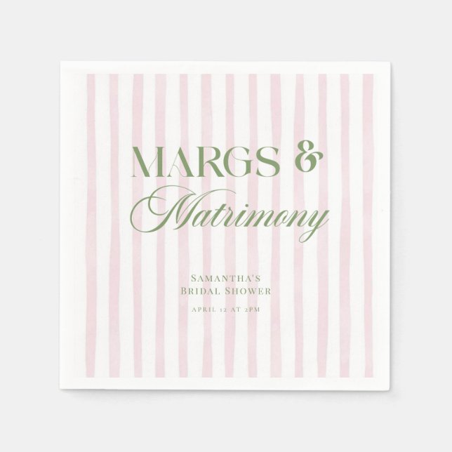 Margs & Matrimony Lime Margarita Bridal Shower Serviette (Vorderseite)